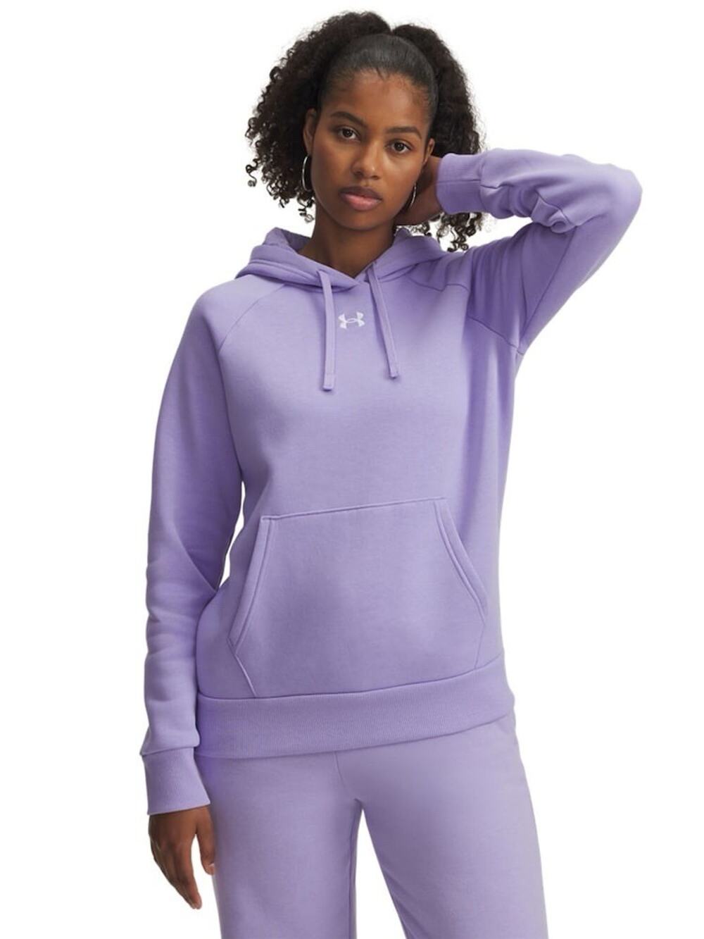 Under Armour Women's UA Rival Fleece Purple Hoodie Loose Fit MSRP $55 | Size XS